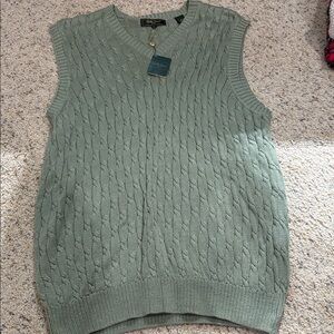 NWT Bobby Jones golf collection Green Cable Knit Sweater Vest XL